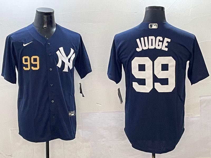 Men New York Yankees #99 Judge Drak Blue Game 2025 Nike MLB Jersey style 8